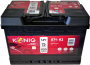 K57462 Akumulátor Konig Basic 12/74Ah KÖNIG